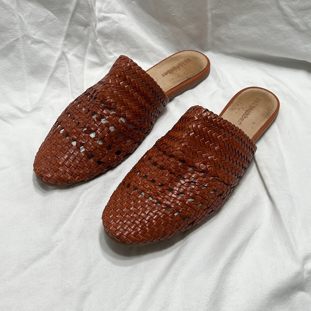 Salt + Umber Lily Mules - Cognac size 9